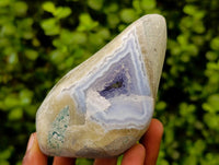 Polished Blue Lace Agate Standing Free Forms x 2 From Nsanje, Malawi