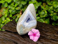 Polished Blue Lace Agate Standing Free Forms x 2 From Nsanje, Malawi
