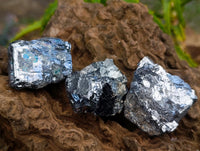 Natural Bright Silver Lead Galena Cobbed Specimens x 12 From Kaokoveld, Namibia