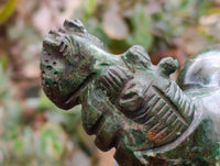 Hand Made Verdite Hippos Carvings x 2 From Zimbabwe