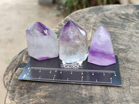Polished Window Amethyst Crystals x 12 From Akansobe, Madagascar