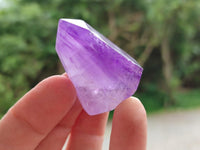 Polished Window Amethyst Crystals x 12 From Akansobe, Madagascar