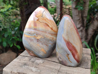 Polished Polychrome Jasper Standing Free Forms x 3 From NW Coast, Madagascar