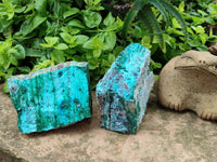 Natural Drusy Coated Chrysocolla On Dolomite Specimens x 2 From Likasi, Congo