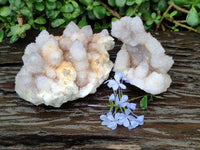 Natural Lilac Spirit Quartz Clusters x 2 From Boekenhouthoek, South Africa