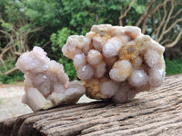 Natural Lilac Spirit Quartz Clusters x 2 From Boekenhouthoek, South Africa