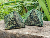 Polished Stromatolite Pyramids x 4 From Katsepy, Madagascar