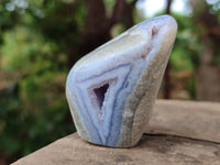 Polished Blue Lace Agate Standing Free Forms x 6 From Nsanje, Malawi