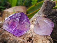 Polished Window Amethyst Crystals x 6 From Akansobe, Madagascar