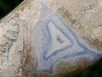 Polished Blue Lace Agate Standing Free Forms x 2 From Nsanje, Malawi