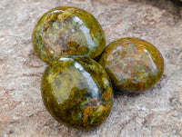 Polished Green Opal Palm Stones x 12 From Antsirabe, Madagascar