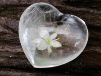 Polished Rock Crystal Gemstone Hearts x 36 From Madagascar