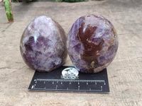 Polished Purple Chevron Amethyst Standing Free Forms x 6 From Madagascar