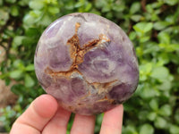 Polished Purple Chevron Amethyst Standing Free Forms x 6 From Madagascar