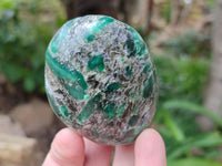 Polished Emerald Mica 'Mutokolite' Standing Free Forms x 4 From Mutoko, Zimbabwe