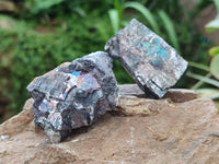 Natural Bright Silver Lead Galena Cobbed Specimens x 12 From Kaokoveld, Namibia