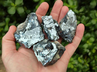 Natural Bright Silver Lead Galena Cobbed Specimens x 12 From Kaokoveld, Namibia