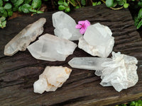 Natural Mixed Quartz Crystal Clusters x 6 From Madagascar