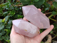 Polished Double Terminated Rose Quartz Crystals x 6 From Madagascar