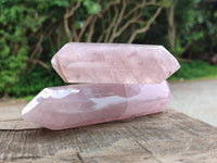 Polished Double Terminated Rose Quartz Crystals x 6 From Madagascar