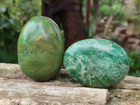 Polished Large Verdite Palm Stones x 6 From Zimbabwe