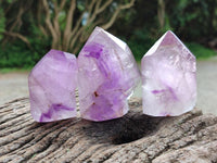 Polished Window Amethyst Crystals x 6 From Akansobe, Madagascar