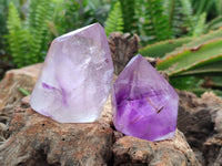 Polished Window Amethyst Crystals x 6 From Akansobe, Madagascar