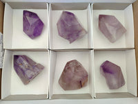 Polished Window Amethyst Crystals x 6 From Akansobe, Madagascar