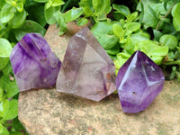 Polished Window Amethyst Crystals x 6 From Akansobe, Madagascar