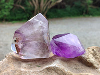 Polished Window Amethyst Crystals x 6 From Akansobe, Madagascar