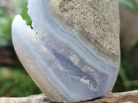 Polished Blue Lace Agate Standing Free Forms x 6 From Nsanje, Malawi