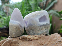 Polished Blue Lace Agate Standing Free Forms x 6 From Nsanje, Malawi