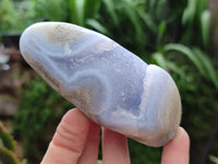 Polished Blue Lace Agate Standing Free Forms x 6 From Nsanje, Malawi