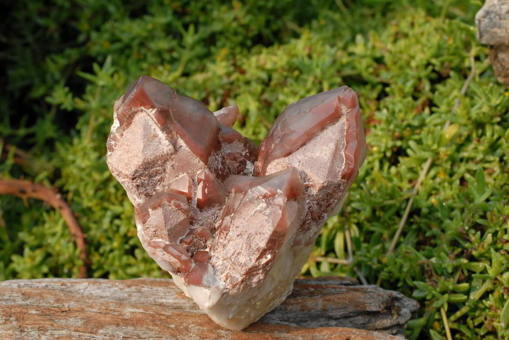Natural Red Phantom Quartz Cluster & Crystal x 2 From Karoi, Zimbabwe - TopRock