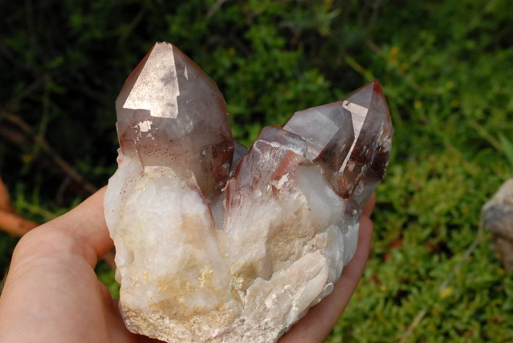 Natural Red Phantom Quartz Cluster & Crystal x 2 From Karoi, Zimbabwe - TopRock