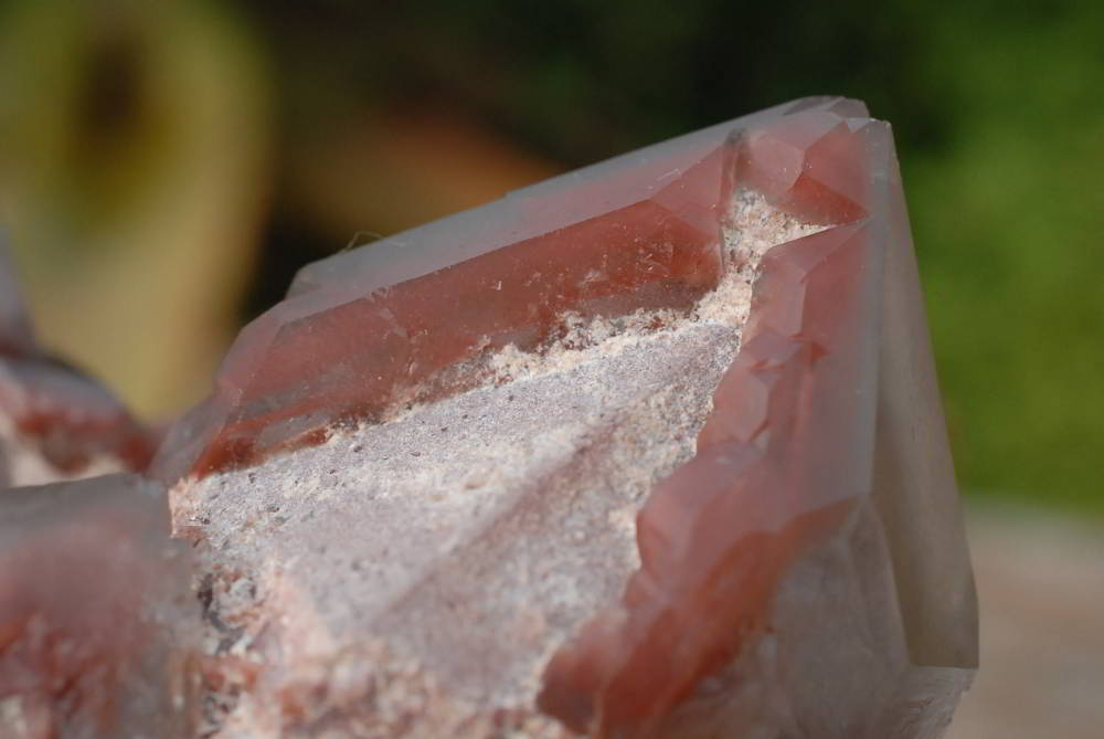 Natural Red Phantom Quartz Cluster & Crystal x 2 From Karoi, Zimbabwe - TopRock
