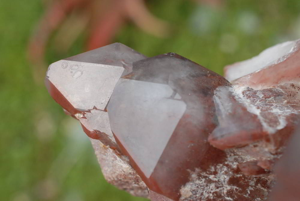 Natural Red Phantom Quartz Cluster & Crystal x 2 From Karoi, Zimbabwe - TopRock