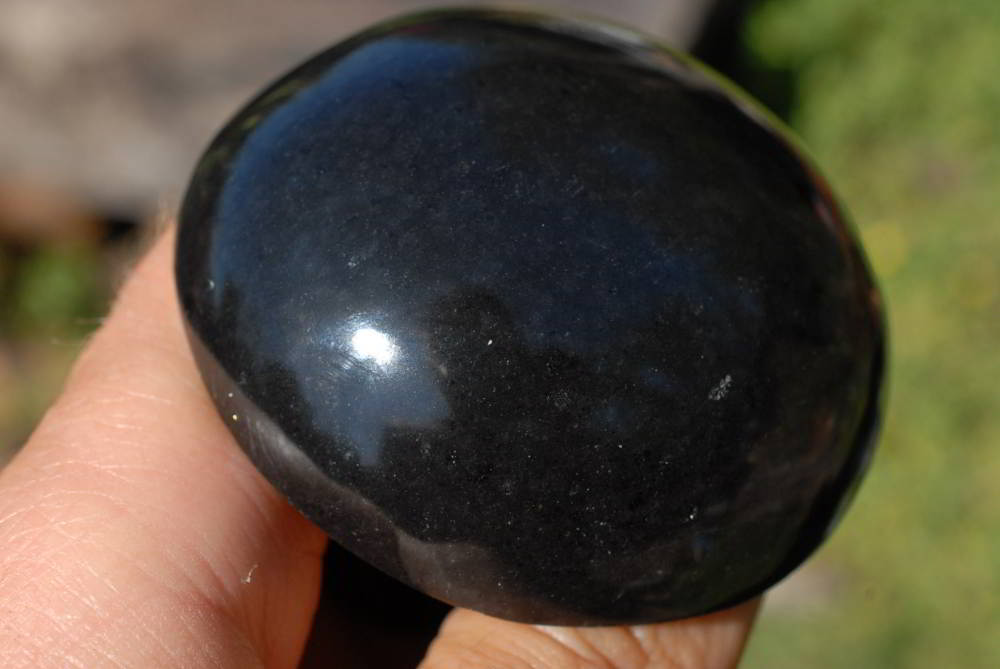 Polished Black Basalt Mushroom Sculptures x 1 From Madagascar - TopRock