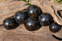 Polished Dark Gemmy Blue Iolite Blue Water Sapphire Spheres x 6 From Madagascar - TopRock