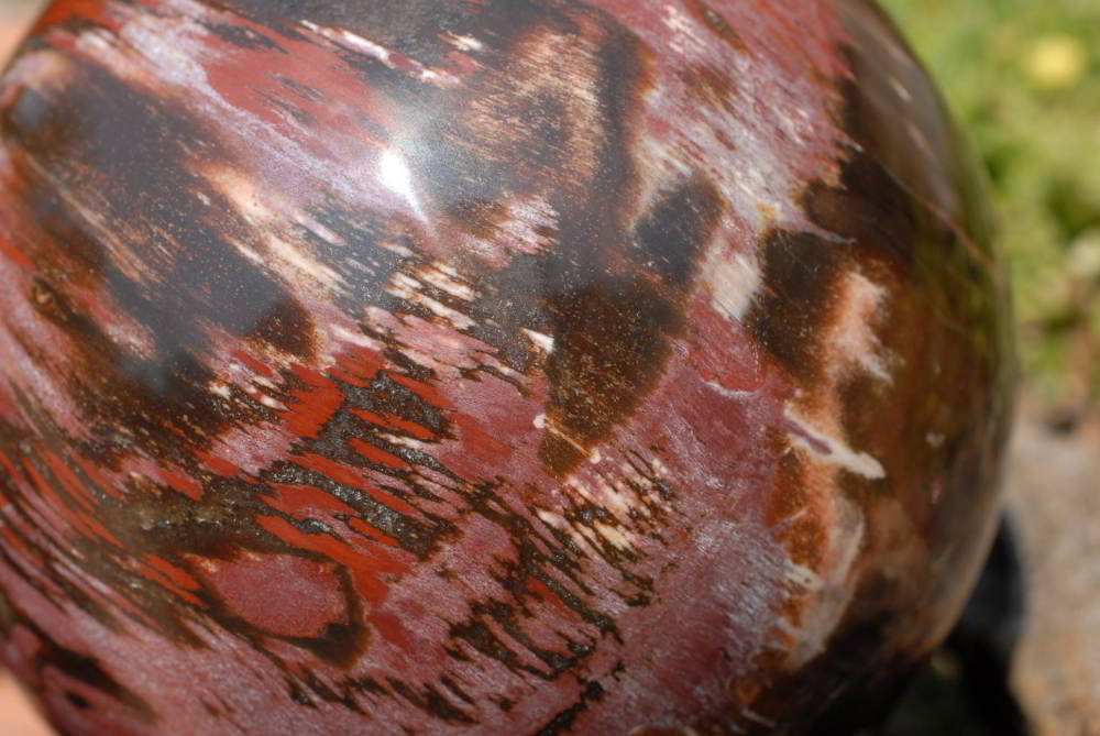 Polished Red Podocarpus Large Petrified Wood Sphere x 1 From Marvoay, Madagascar - TopRock