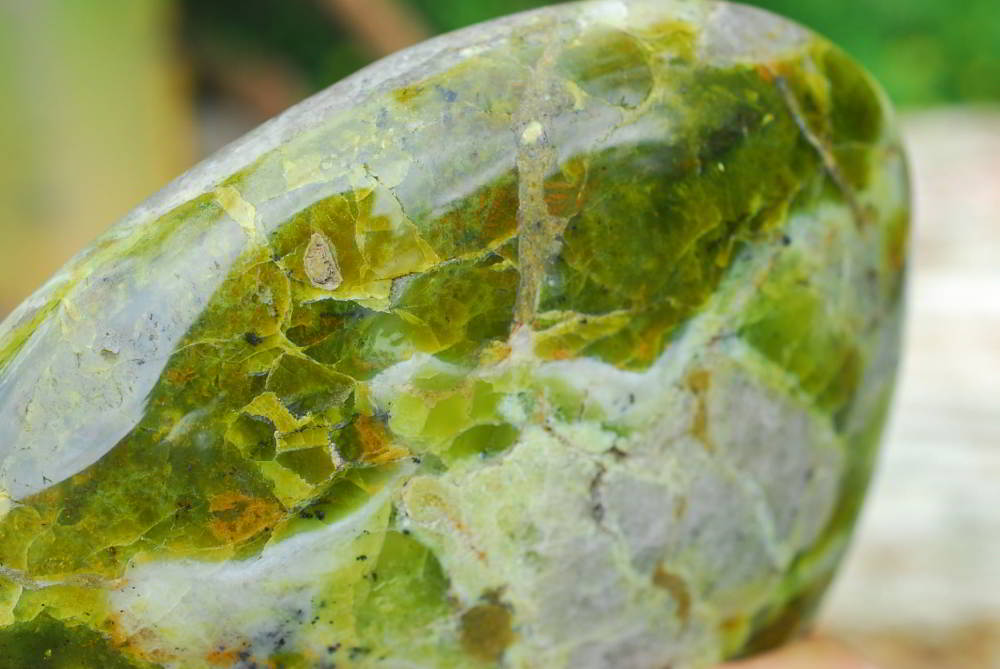 Polished Green Opal Standing Free Forms x 2 From Antsirabe, Madagascar - TopRock