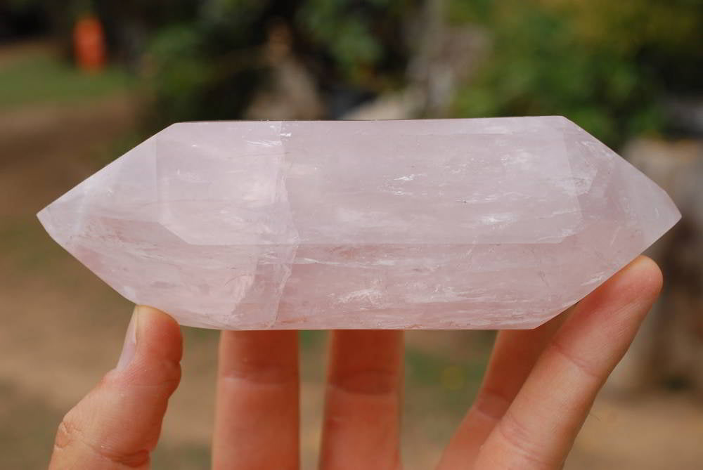Polished Double Terminated Rose Quartz Crystals x 6 From Madagascar - TopRock