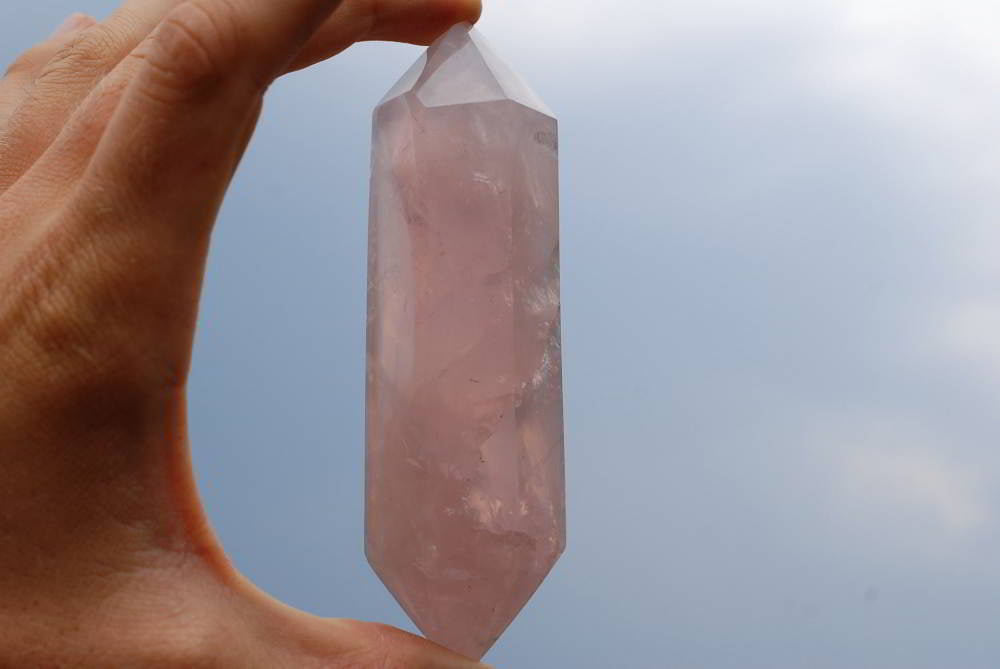 Polished Double Terminated Rose Quartz Crystals x 6 From Madagascar - TopRock