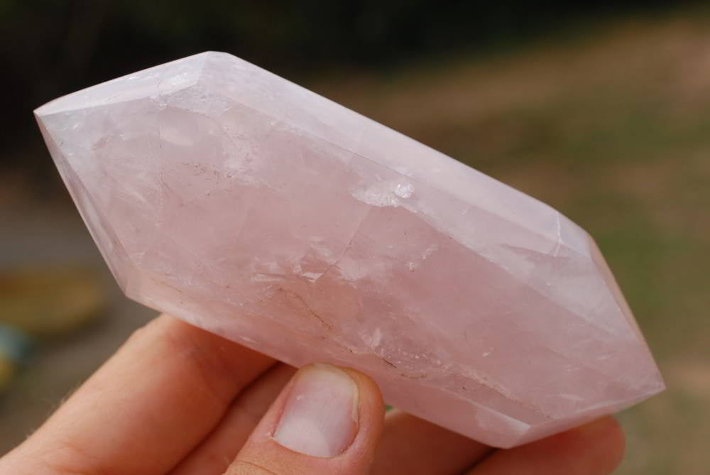 Polished Double Terminated Rose Quartz Crystals x 6 From Madagascar - TopRock