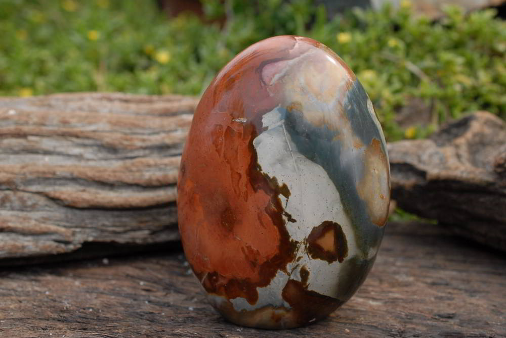 Polished Polychrome Jasper Standing Free Forms x 3 From Madagascar - TopRock