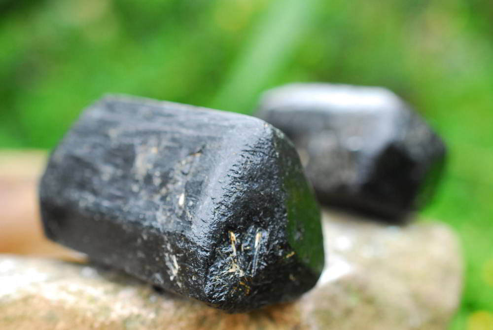 Natural Alluvial Black Tourmaline Crystals x 12 From Zimbabwe - TopRock