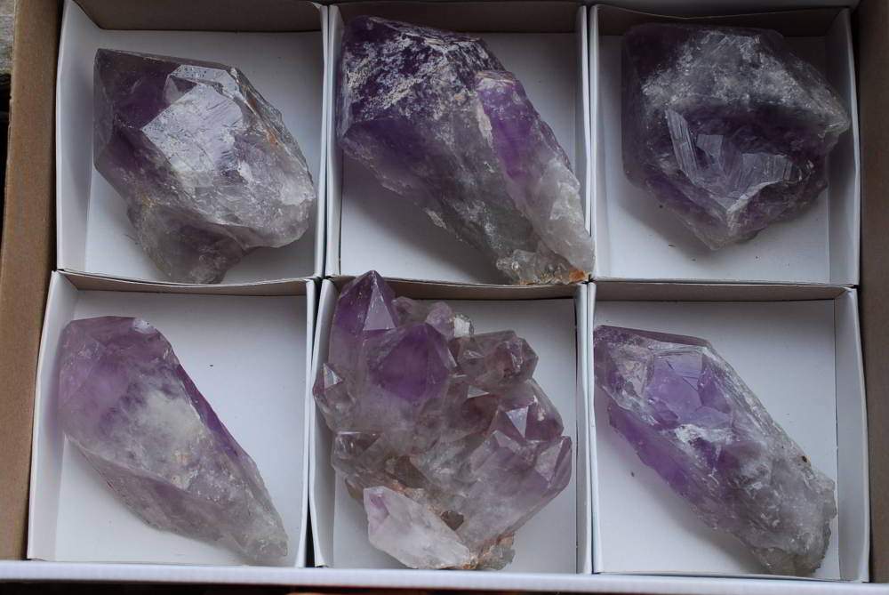 Natural Amethyst Clusters x 6 From Mumbwe, Zambia - TopRock