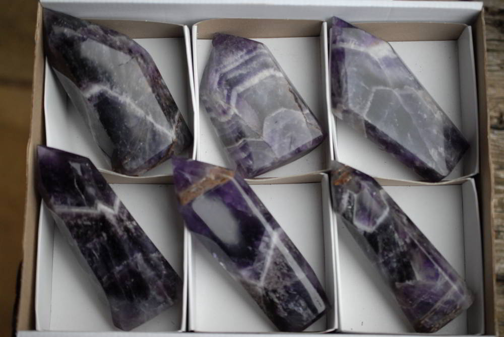 Polished Dream Amethyst Crystal Points x 6 From Zambia - TopRock