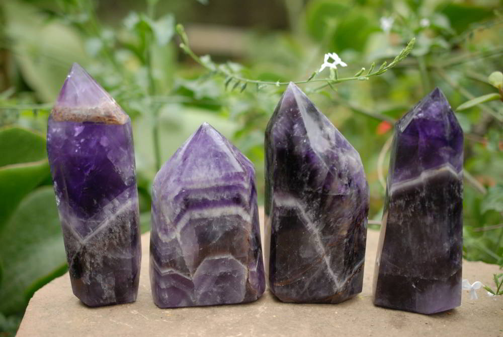 Polished Dream Amethyst Crystal Points x 6 From Zambia - TopRock