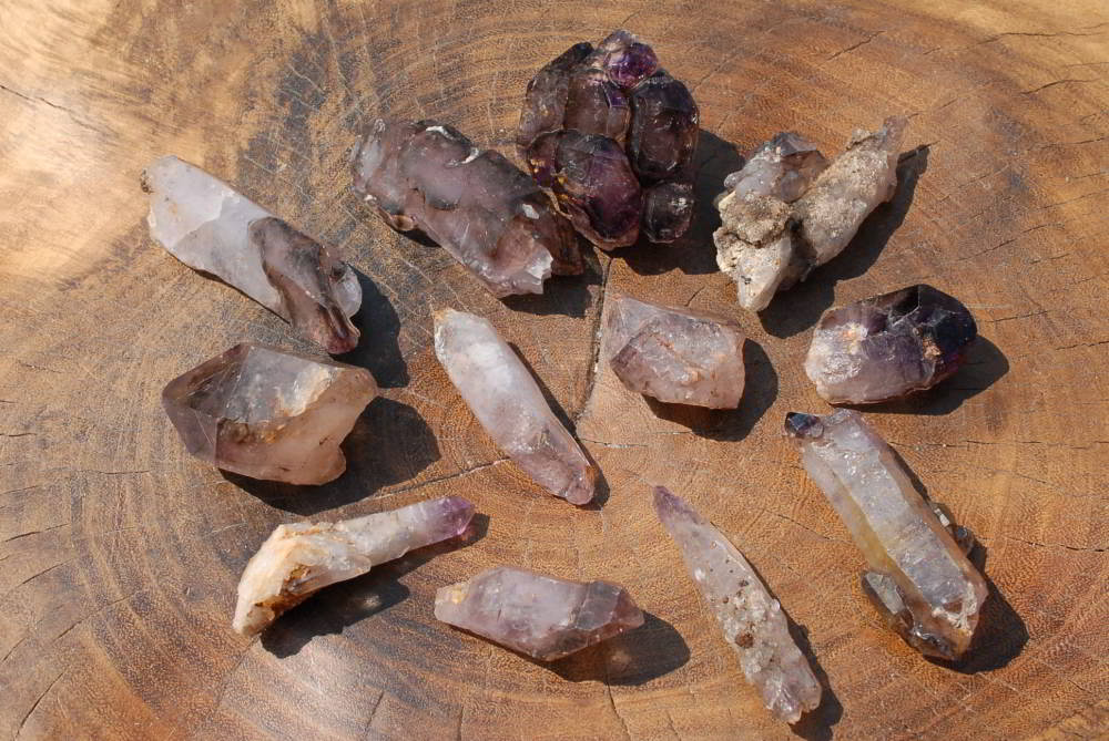 Natural Skeletal Sceptre Amethyst Crystals x 12 From Chiredzi, Zimbabwe - TopRock
